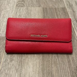 Michael Kors Vibrant Red Leather Wallet